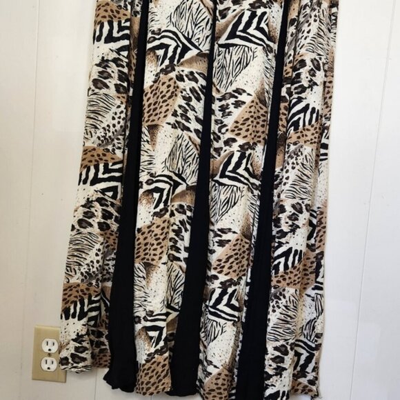 Vintage 90s Leopard Animal Print Maxi Dress Sleeveless Witchy 1990s Plus Size 3X - Picture 4 of 12